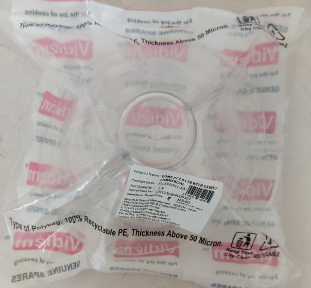 Dome PC 2.0 LTR with Gasket -Commercl view 2