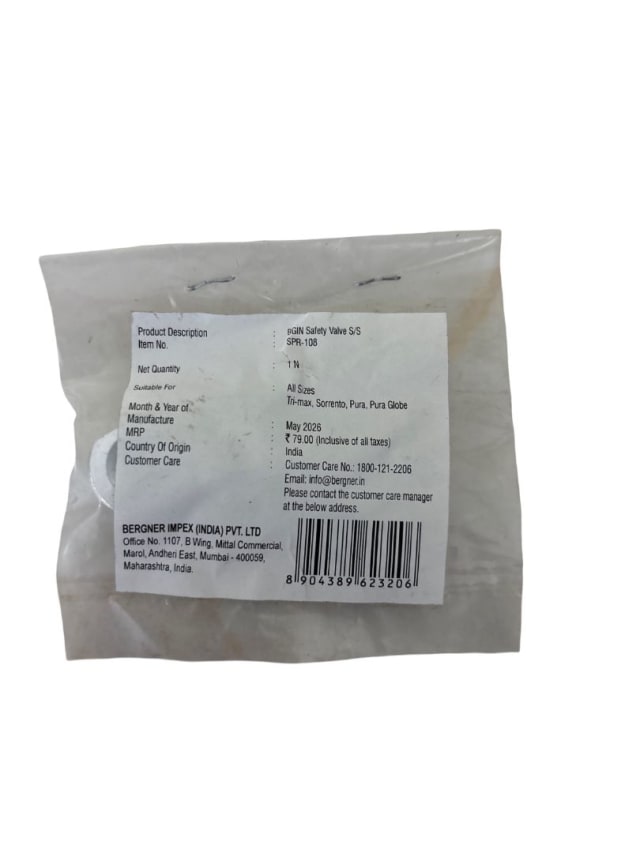Argent CLASSIC/TRIMAX/PURA STRAIGHT/PURA GLOBE/SORRENTO Safety Valve S/S view 2